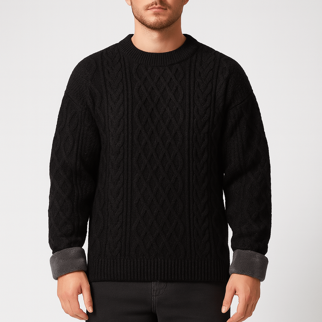 Solvsvanen | Pull col rond en maille torsadée