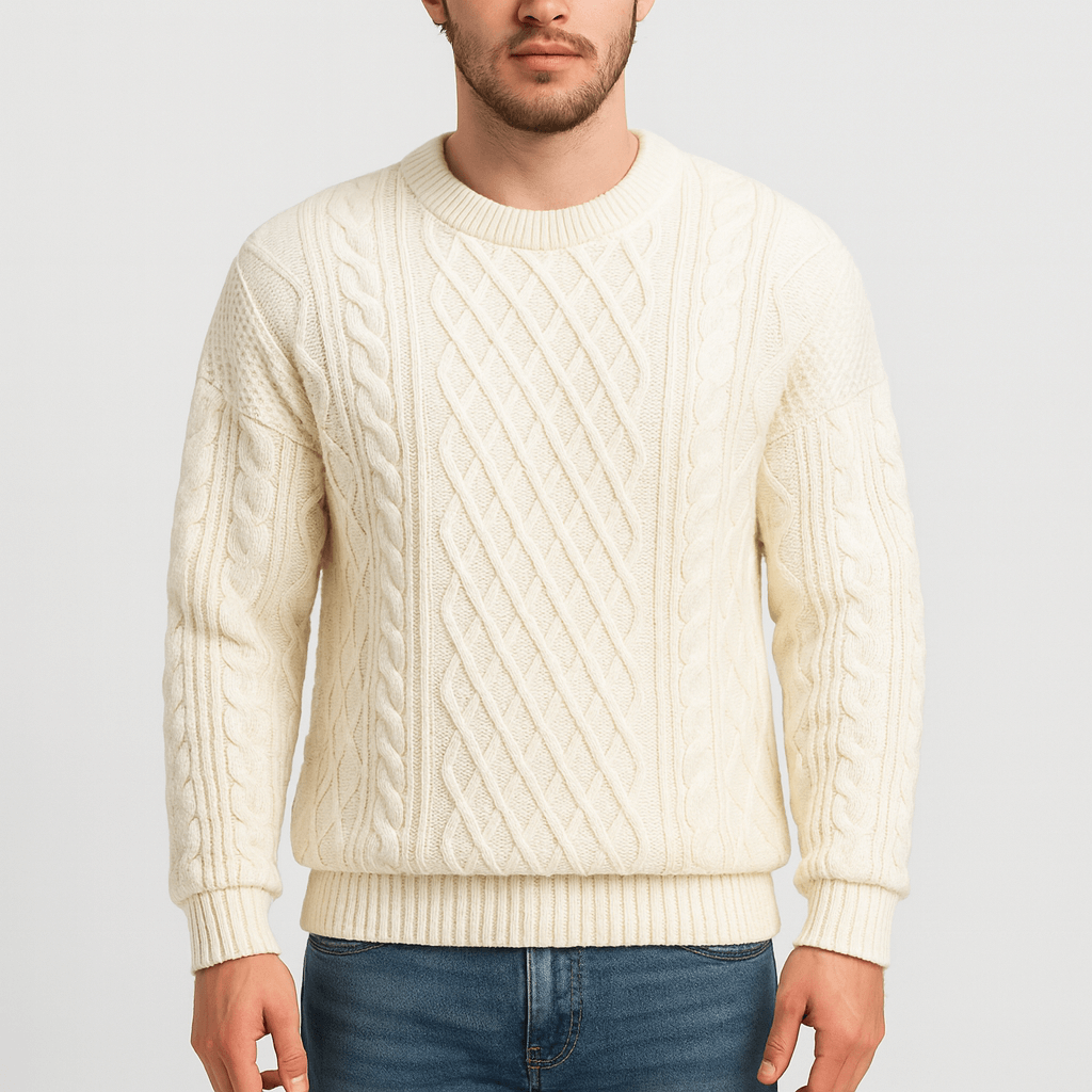 Solvsvanen | Pull col rond en maille torsadée