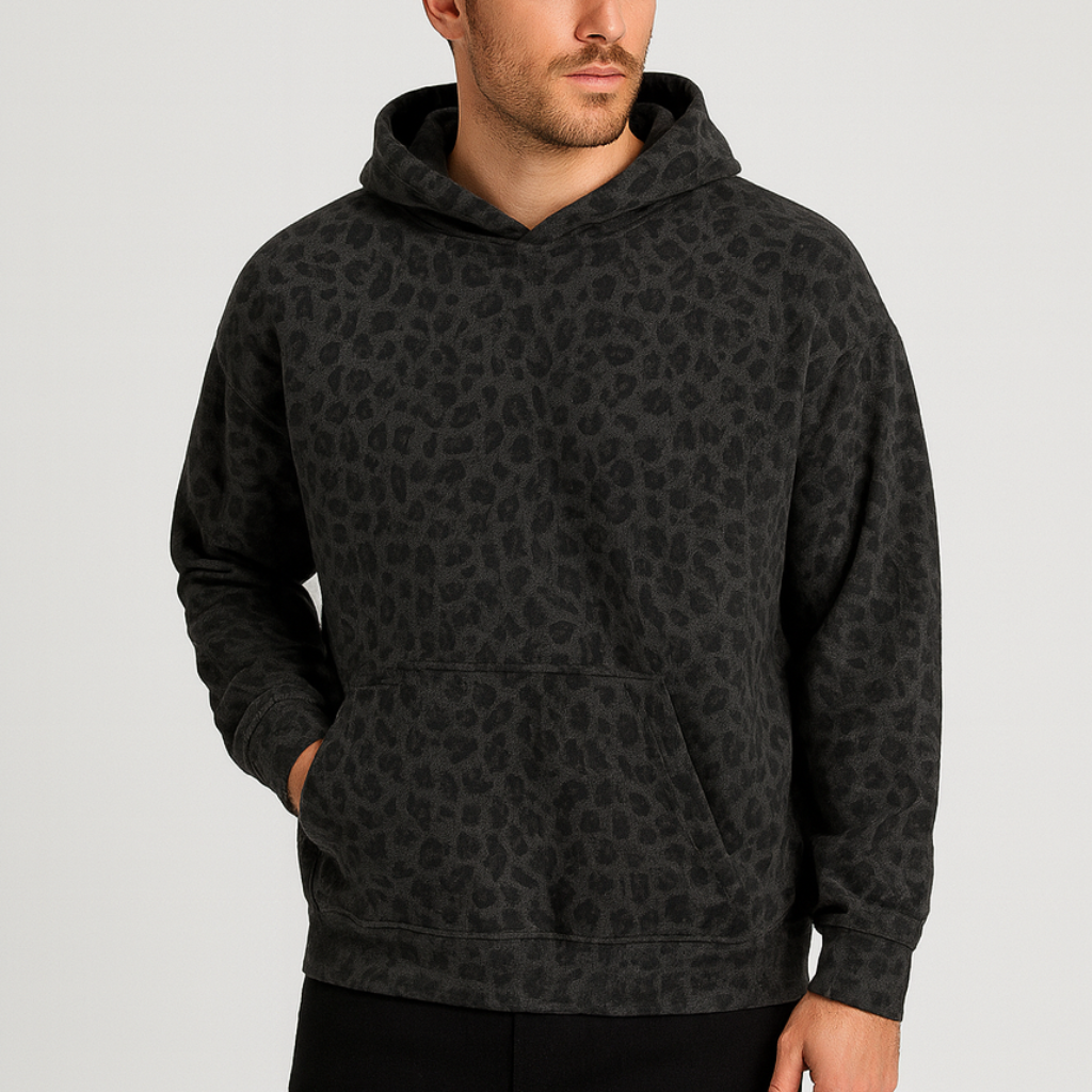 Solvsvanen | Imprimé léopard sweat à capuche ample