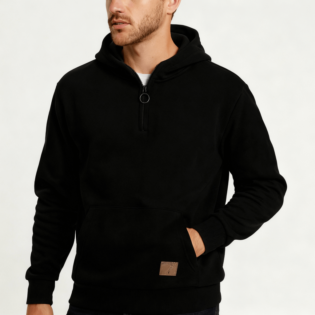 Solvsvanen | Sweat à capuche doux avec demi-zip