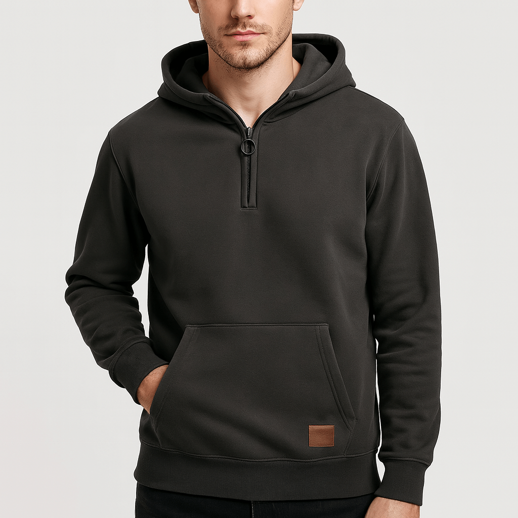 Solvsvanen | Sweat à capuche doux avec demi-zip