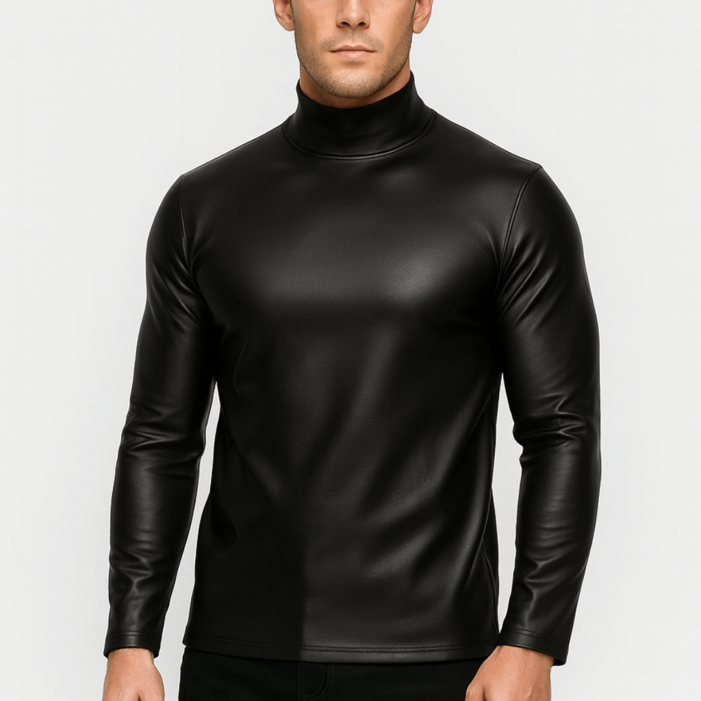 Solvsvanen | Pull à col roulé en cuir PU