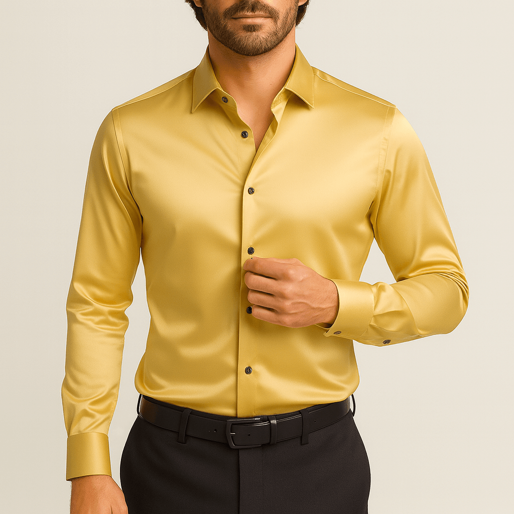 Solvsvanen | Satinhemd mit tailliertem Schnitt