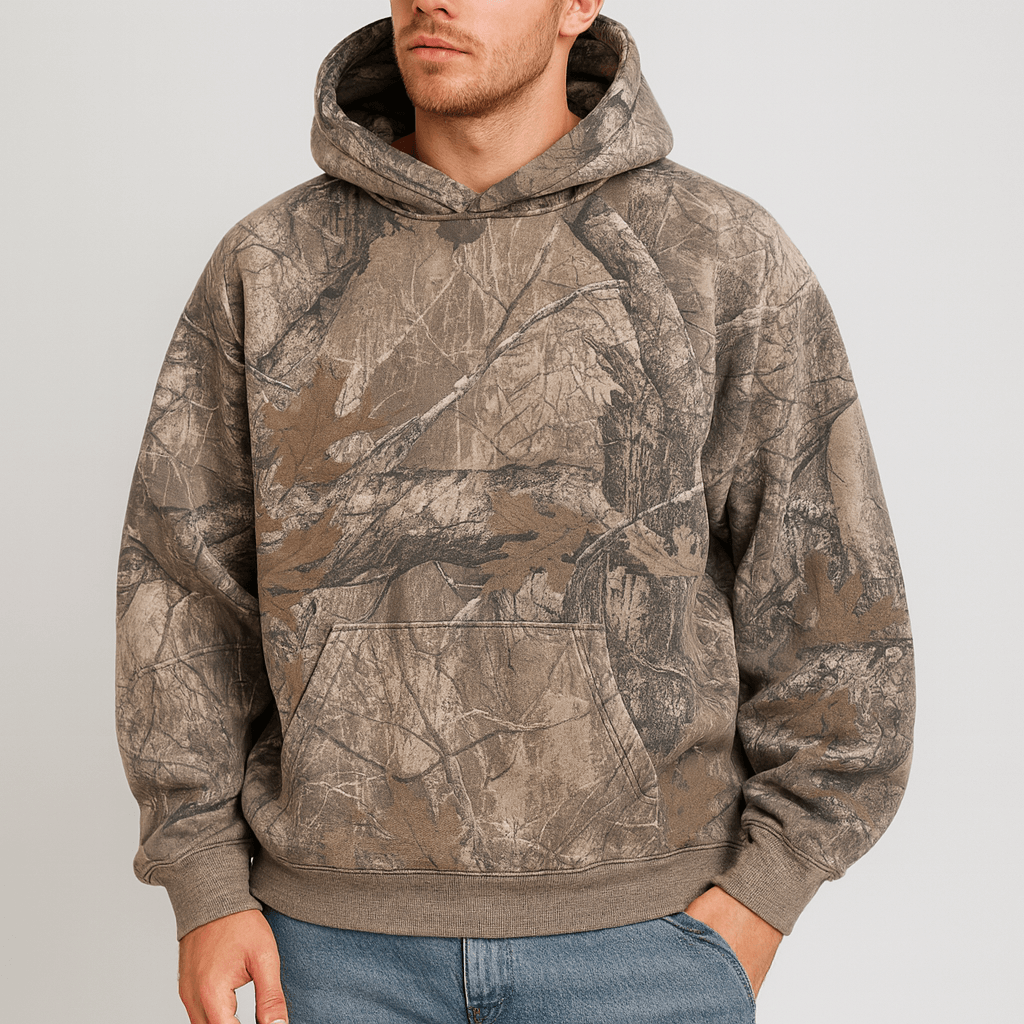 Solvsvanen | Sweat à capuche surdimensionné confortable camouflage