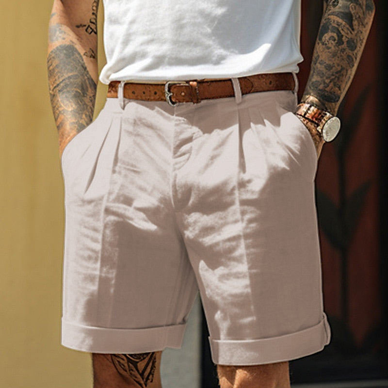 Short décontracté taille mi-haute avec poches – Vêtements d'été polyvalents pour hommes