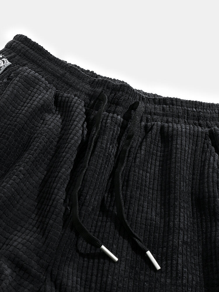 Pantalon en velours côtelé à imprimé cachemire – Coupe décontractée style bohème