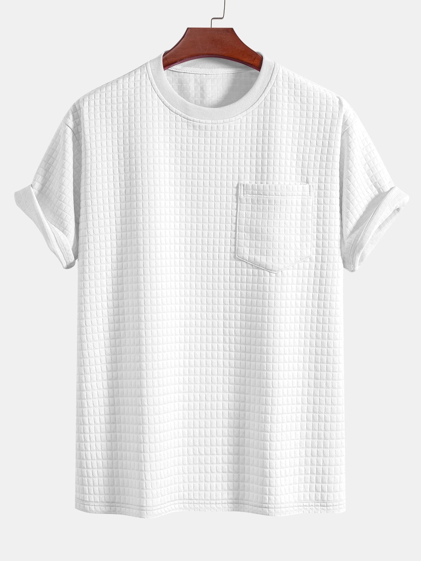 T-shirt oversize en maille gaufrée – Streetwear décontracté pour homme