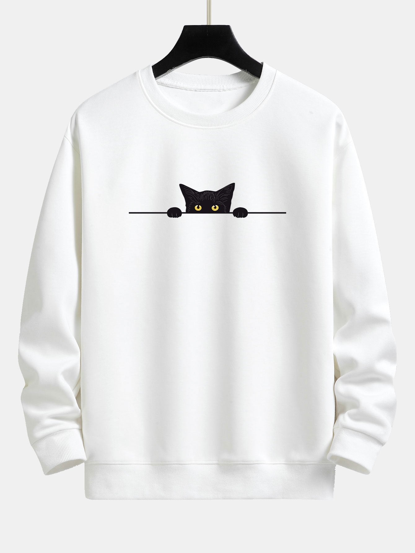 Pulls décontractés à imprimé chat graphique – Pulls pour homme