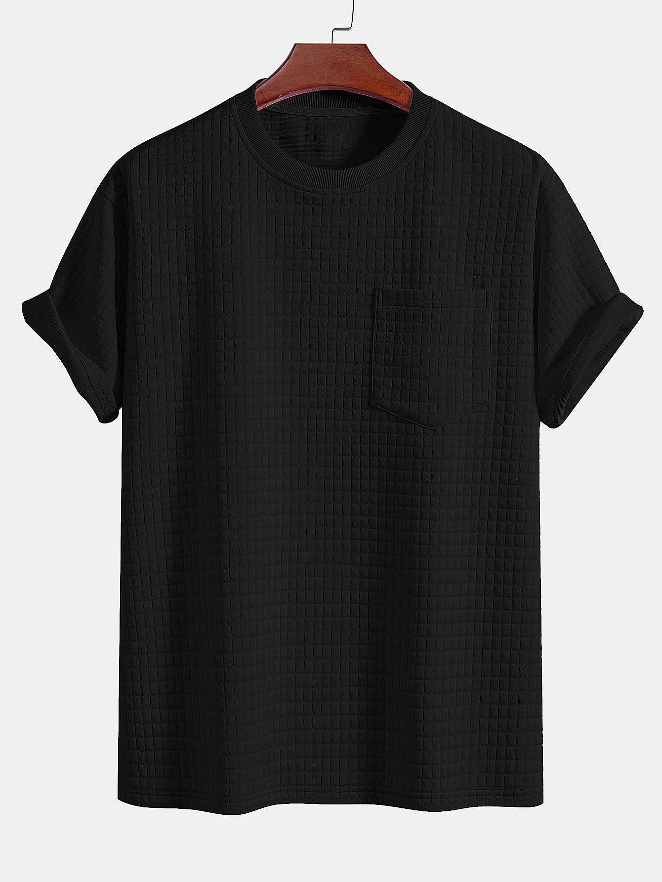 T-shirt oversize en maille gaufrée – Streetwear décontracté pour homme