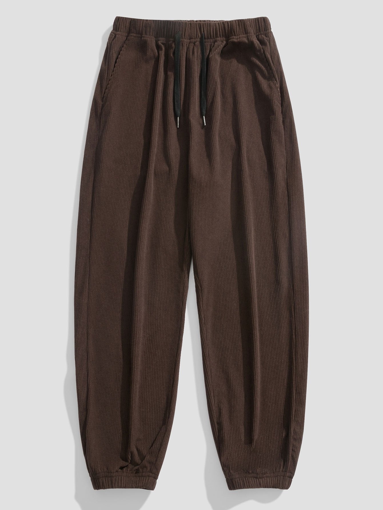 Pantalon de survêtement en velours côtelé avec cordon de serrage pour homme