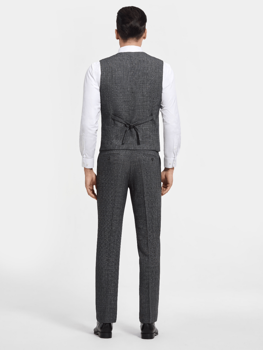 Costume 3 pièces avec gilet – Ensemble habillé en laine mélangée pour homme
