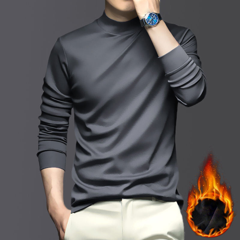 Chemise de base chaude en coton mercerisé extensible pour hommes - Sous-pull thermique