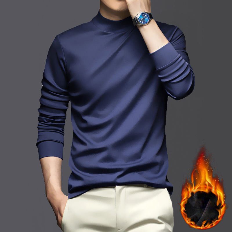 Chemise de base chaude en coton mercerisé extensible pour hommes - Sous-pull thermique