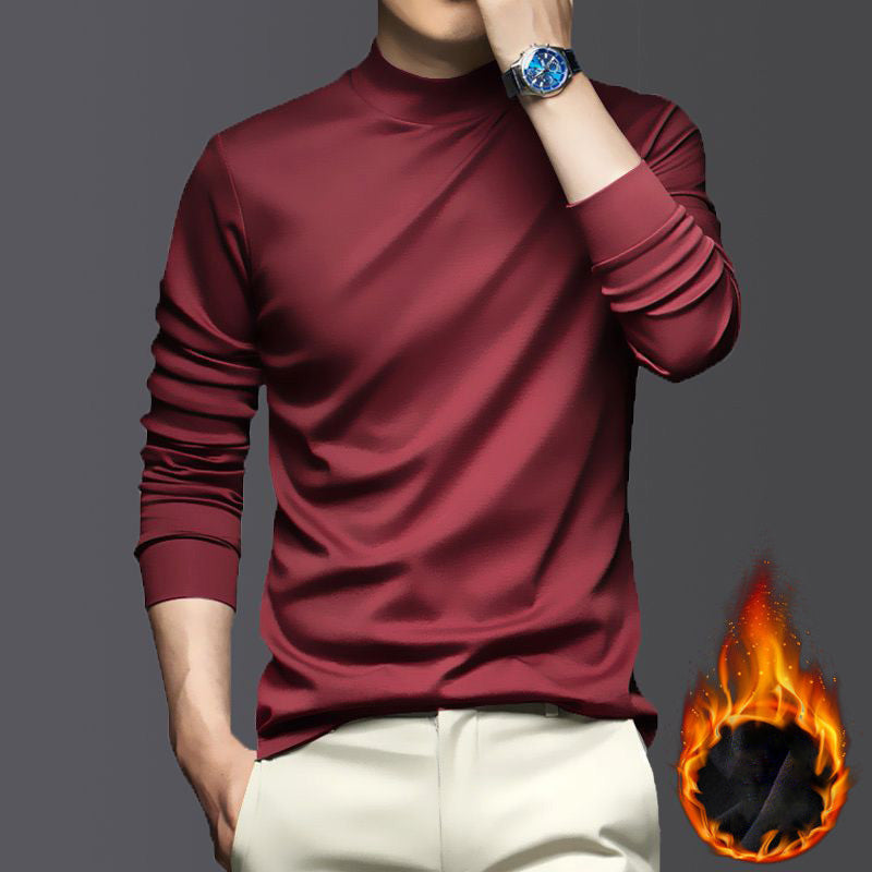 Chemise de base chaude en coton mercerisé extensible pour hommes - Sous-pull thermique