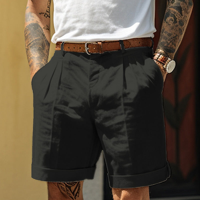Short décontracté taille mi-haute avec poches – Vêtements d'été polyvalents pour hommes
