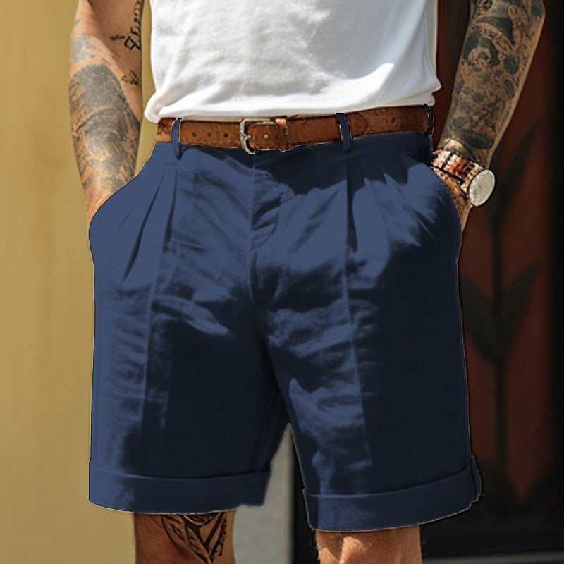 Short décontracté taille mi-haute avec poches – Vêtements d'été polyvalents pour hommes