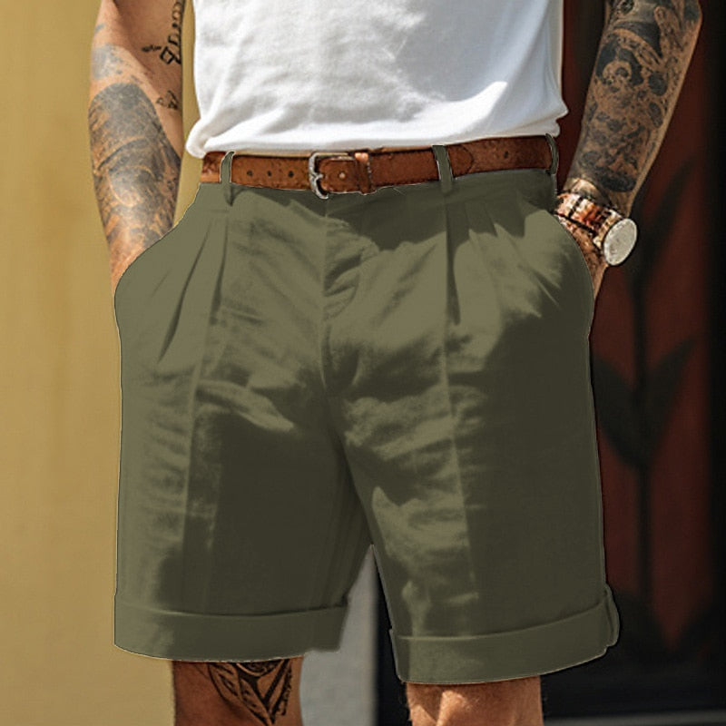 Short décontracté taille mi-haute avec poches – Vêtements d'été polyvalents pour hommes